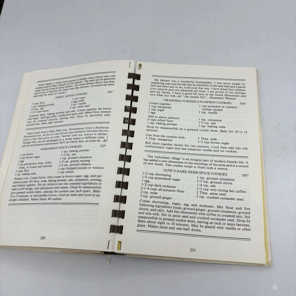 The Ozarks Collection‎ Spiral Cookbook Mountaineer Tatum Packer 1st Ed 4th Print
